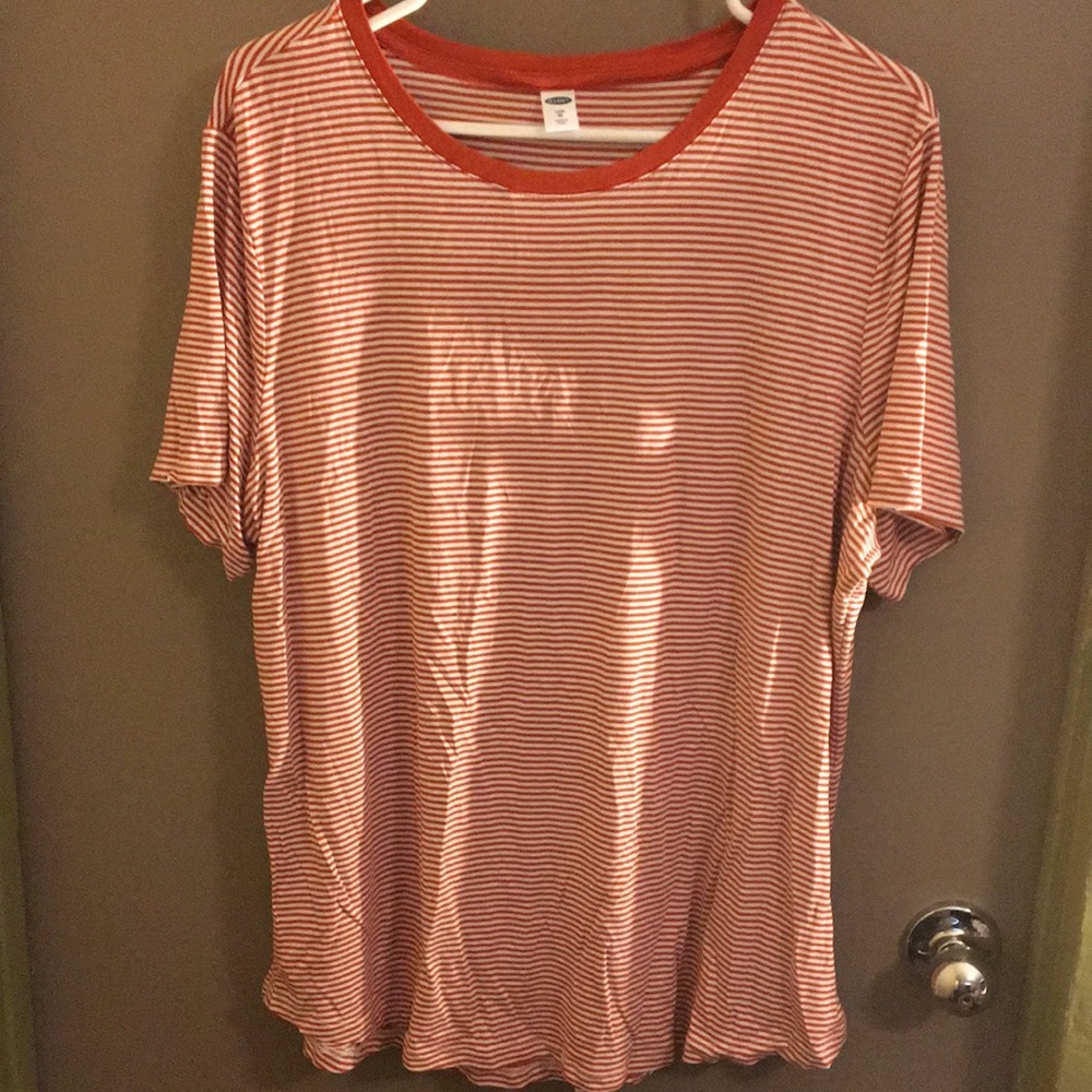 *3 for $10 sale* Old Navy dark orange and white striped shirt